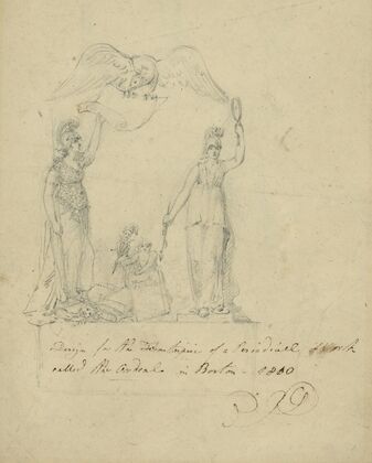 Design for the frontispiece of a periodical work called ‘The ordeal’ in Boston, 1810