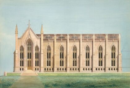 Design for the North Wing of the Library and Chapel Building at the University of Michigan, Ann Arbor — size preview