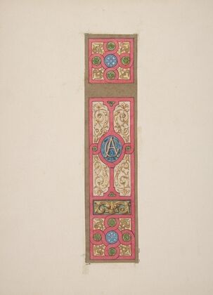 Design for the painted decoration of a wall of ceiling panel monogrammed ‘CA’