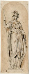 Design for the painting of a door of a bookcase: Minerva