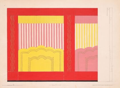 Design for unidentified restaurant, possibly Dunhall’s Restaurant, New York, NY.] [Wall treatment, sketch 2