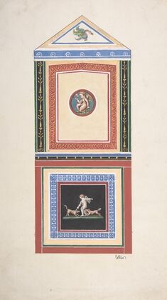 Design for Wall Decor Painted with Putti and Dogs