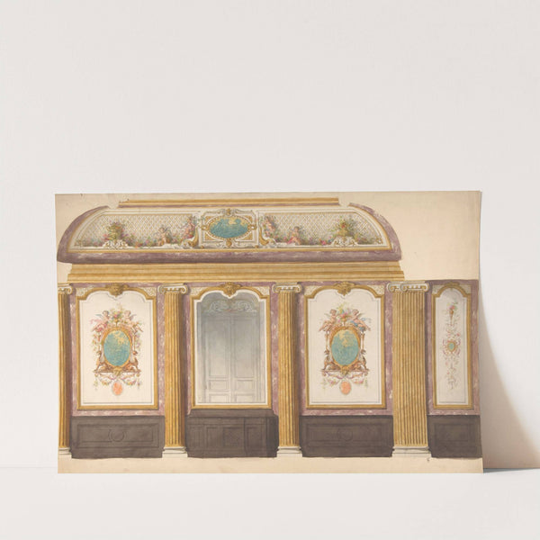 Design for wall panels with putti and flower garlands by Jules-Edmond-Charles Lachaise