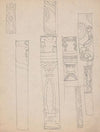 Design sketches for Crillon Restaurant, New York, NY. Details of columns