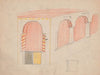 Design sketches for Crillon Restaurant, New York, NY. Perspective of interior