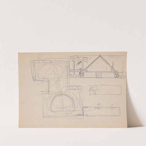 Design sketches for Hotel Alamac, 71st and Broadway, New York, NY. Details of Congo Room or &#039;Africa Roof&#039; by Winold Reiss