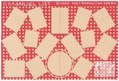 Designs for promotional material for opera singer Emanuel List.] [Drawing for brochure page