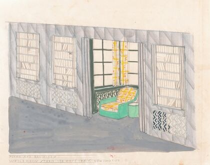 Designs for the Tavern Club, 333 Michigan Avenue, Chicago, Illinois.] [Sketch for foyer and bay window