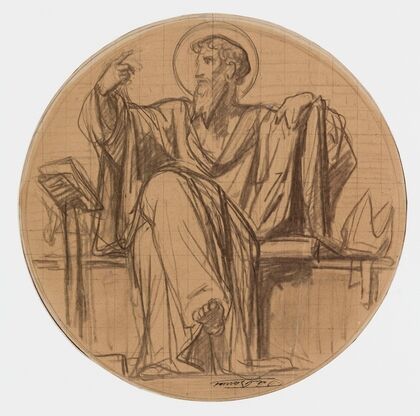 Dessin prÃ©paratoire pour les mÃ©daillons de l’Ã©glise de la TrinitÃ©, 66 rue saint-Lazare, 9Ã¨me arrondissement.
