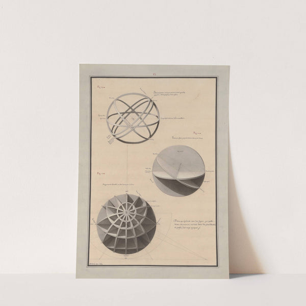 Dessin qui représente avec des figures, par quelle(s) teintes, et comment on doit laver les plans, élévations, et profils, des corps opaques (1777-1825) by Jean Jacques Lequeu