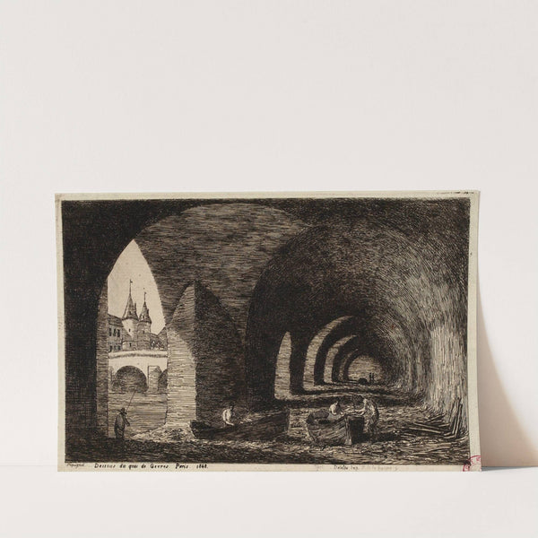 Dessous du pont de Grèves, Paris (1848) by Auguste Péquégnot