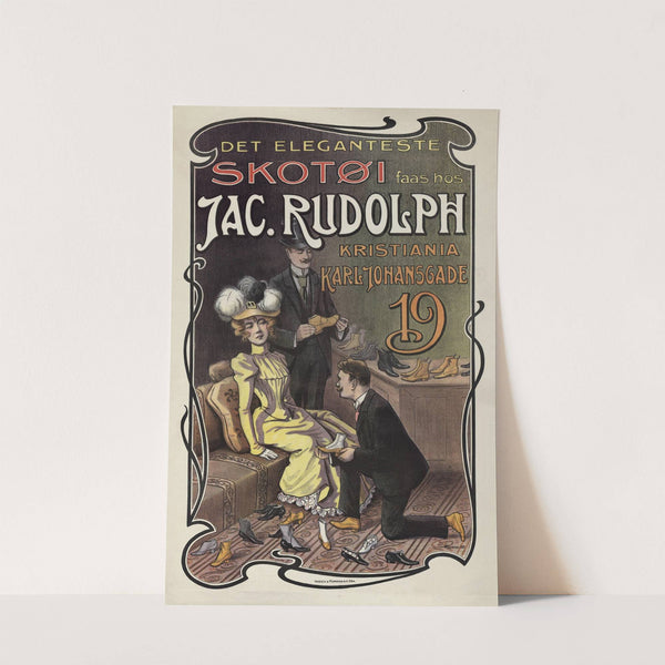 Det eleganteste Skotøi faas hos Jac. Rudolph, Kristiania, Karl Johansgade 19 (1900) by A. Sörensen