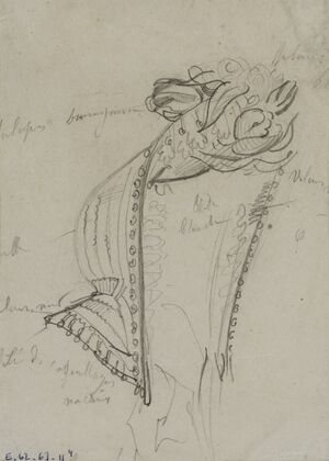 Détail d’une coiffe (1863-1864)