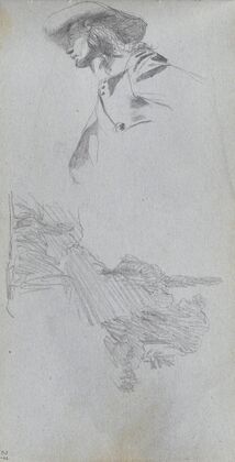 Detail Study for ‘On a Terrace’ and Landscape Study (1860s)