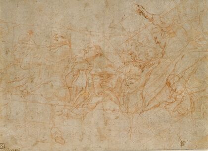 Detail study for the cupola fresco depicting the Assumption of the Virgin in the cathedral of Parma