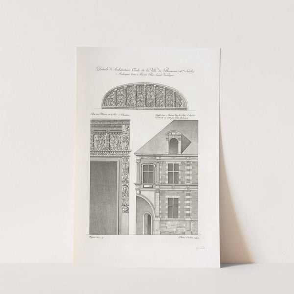 Détails d&#039;architecture civile de la ville de Beauvais (16me. siècle) arabesques d&#039;une maison rue sainte Veronique by Nicolas Xavier Willemin