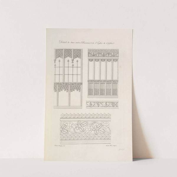 Détails de deux autres boiseries de l&#039;église de Seston. by Nicolas Xavier Willemin