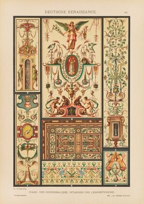 Deutsche Renaissance – Wand- und Deckenmalerei, Intarsien und Leinenstickerei (1887)