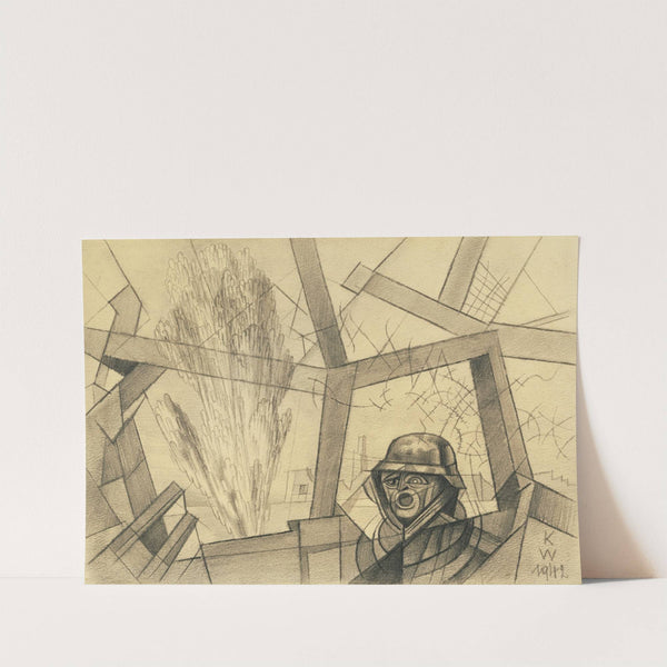 Deutscher Soldat im Trommelfeuer by Karl Wiener