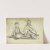 Deux enfants arabes assis by Arthur-Joseph Gueniot