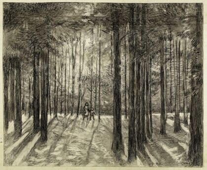 Deux enfants dans le bois de pins (1947)