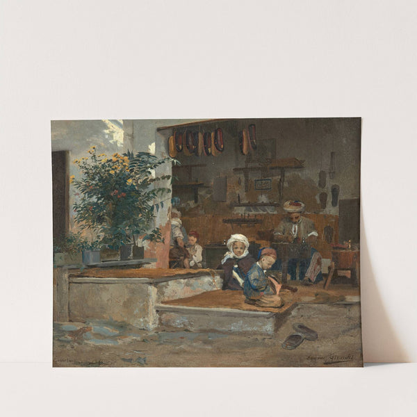 Deux enfants devant l’échoppe (1887) by Eugène Girardet