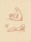 Deux études de femmes, nue assise et nue allongée (1890s)