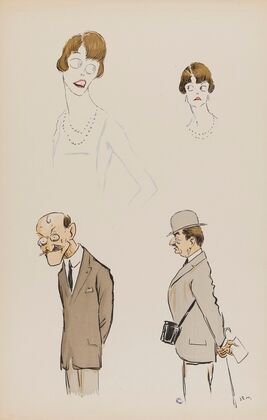 deux Ã©tudes d’un personnage fÃ©minin et deux personnages masculins