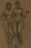 Deux femmes nues debout, de face