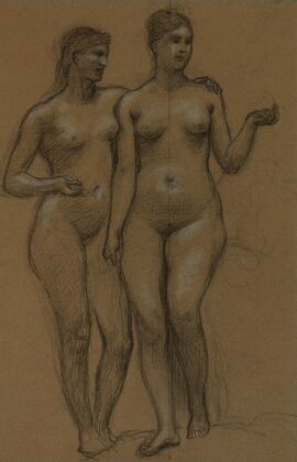 Deux femmes nues debout, de face