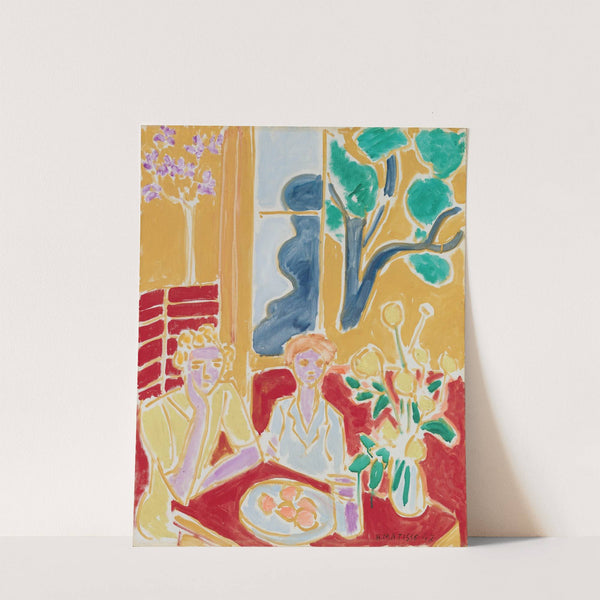 Deux Fillettes, fond jaune et rouge (1947) by Henri Matisse