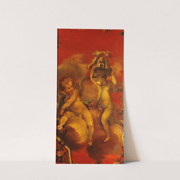 Deux Génies avec un casque (1740-1750) by French School