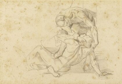 Deux hommes nus luttant (copie d’un fragment de fresque par Luca Signorelli)