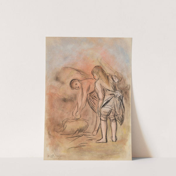 Deux jeunes filles au bord de la mer by Pierre-Auguste Renoir