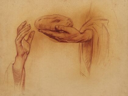 Deux mains dont l’une tenant un pain (1918)