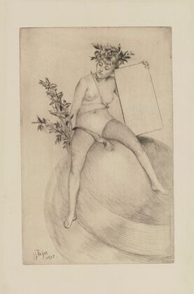 Deuxième frontispice (Assise sur le globe) (1875)