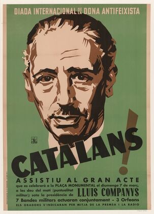 Diada internacional de la dona antifeixista… Catalans ! Assistiu al gran acte (1937)