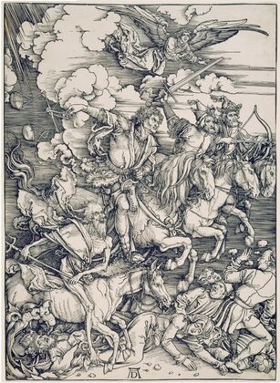 Die apokalyptischen Reiter, aus der Folge der Apokalypse, Einzeldruck vor dem Text