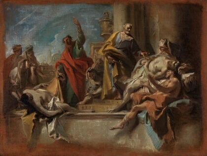 Die Apostel Petrus und Paulus, Kranke heilend