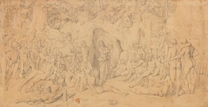 Die Argonauten bei Chiron, dem Gesang des Orpheus lauschend