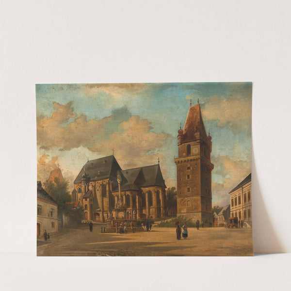 Die Augustinerkirche in Perchtoldsdorf bei Wien (1885) by Elias Pieter van Bommel