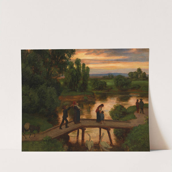 Die Brücke (Sommerabend) (1892) by Hans Thoma