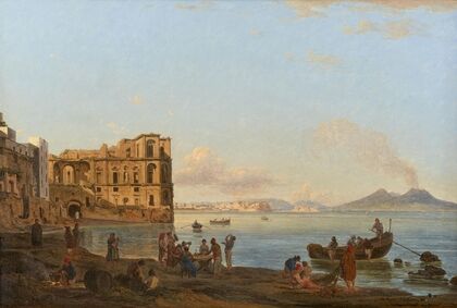 Die Bucht von Neapel mit dem Palazzo Donna Anna (1820)