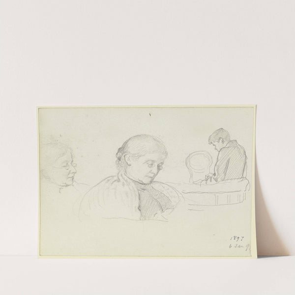 Die Familie des Künstlers (Luise und Victor Scholderer) by Otto Scholderer
