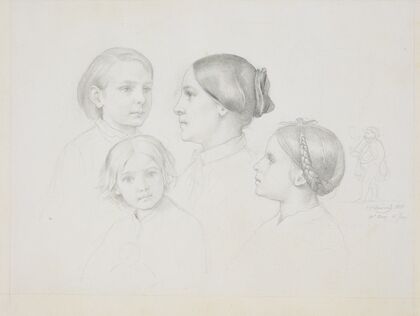Die Familie des Künstlers, rechts ein Selbstbildnis