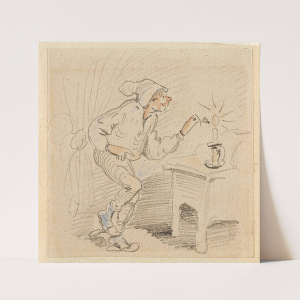 Die gestörte, aber glücklich wieder errungene Nachtruhe (Der Floh); 17 (1862) by Wilhelm Busch