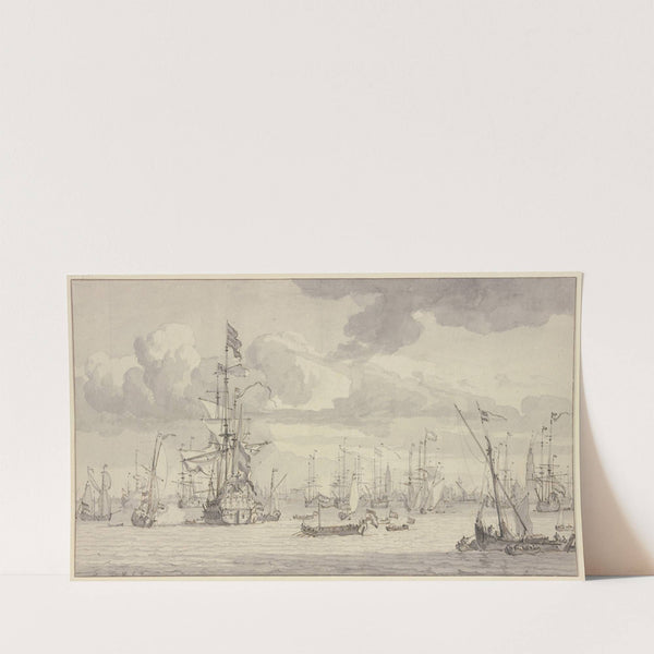 Die Gouden Leeuw vor Amsterdam (ca 1686) by Willem van de Velde the Younger