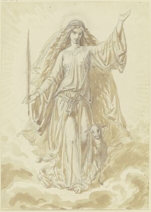 Die Heilige Agnes auf Wolken