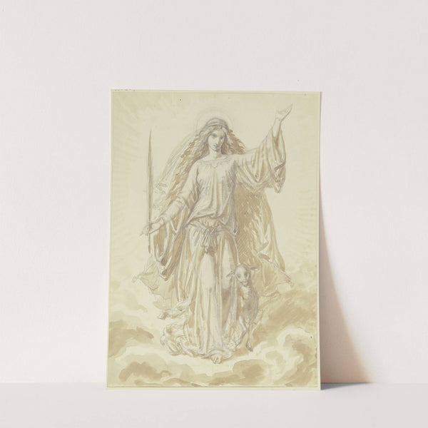 Die Heilige Agnes auf Wolken by Ferdinand Fellner