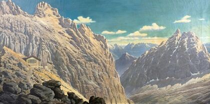 Die Meilerhütte im Wettersteingebirge (von Westen aus gesehen) (1898)